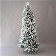 Eurolamp Χριστουγεννιάτικο Δέντρο Jersey Πράσινο Χιονισμένο Slim 180cm με Μεταλλική Βάση 600-30077