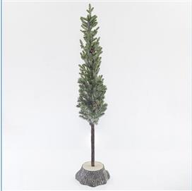 Eurolamp Χριστουγεννιάτικο Δέντρο Πράσινο Slim Ξύλινο Σταυρό Διακοσμητικό με Βάση 145cm 600-41141