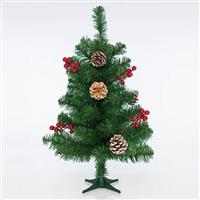 Eurolamp Χριστουγεννιάτικο Δέντρο Πράσινο Στολισμένο 60cm με Πλαστική Βάση 600-30026