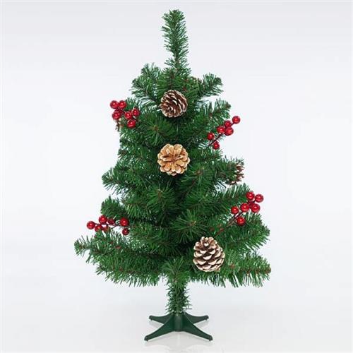 Eurolamp Χριστουγεννιάτικο Δέντρο Πράσινο Στολισμένο 60cm με Πλαστική Βάση 600-30026
