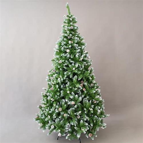 Eurolamp Χριστουγεννιάτικο Δέντρο Πράσινο Χιονισμένο 240cm με Μεταλλική Βάση 600-30165