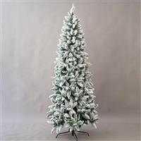 Eurolamp Χριστουγεννιάτικο Δέντρο Πράσινο Χιονισμένο Slim 180cm με Μεταλλική Βάση 600-30194