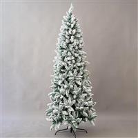 Eurolamp Χριστουγεννιάτικο Δέντρο Πράσινο Χιονισμένο Slim 210εκ με Μεταλλική Βάση 600-30195