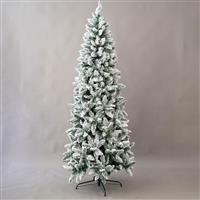 Eurolamp Χριστουγεννιάτικο Δέντρο Πράσινο Χιονισμένο Slim 270cm με Μεταλλική Βάση 600-30197