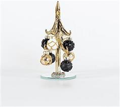 Eurolamp Χριστουγεννιάτικο Διακοσμητικό Δέντρο Γυάλινο Μαύρο 6.2x13.5cm 600-45159