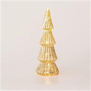Eurolamp Χριστουγεννιάτικο Φωτιζόμενο Δεντράκι Γυάλινο Χρυσό Μπαταρίας 9.5x28cm 600-45192