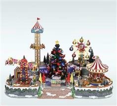 Eurolamp Χριστουγεννιάτικο Φωτιζόμενο Χωριό Λούνα Παρκ και Κίνηση με Μουσική 94x63x65cm 600-43428