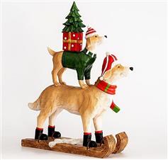 Eurolamp Χριστουγεννιάτικο Σκυλάκι Πλαστικό Πράσινο σε Παγοπέδιλα 46cm 600-45455