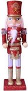 Eurolamp Χριστουγεννιάτικος Καρυοθραύστης Ξύλινος Κόκκινο-Ασημί-Χρυσό 36cm 600-44825
