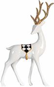 Eurolamp Χριστουγεννιάτικος Τάρανδος Πλαστικός Λευκός με Χρυσά Κέρατα 33cm 600-44813