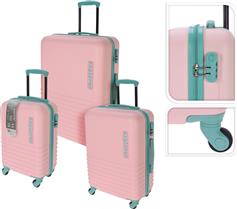 Explorer Luggage Σετ Βαλίτσες 3τμχ σε Ροζ χρώμα DG9000940