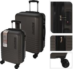 Explorer Luggage Βαλίτσες Ταξιδιού Σκληρές Γκρι Μέγιστου Ύψους 71cm με 4 Ρόδες Σετ 2τμχ DG9001010