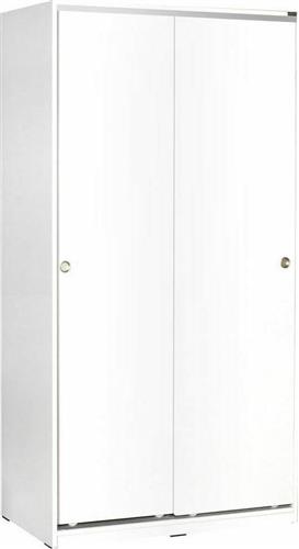Fidelio Δίφυλλη Ντουλάπα Ρούχων Συρόμενη Ronin-W Λευκό 94x52x182cm FD-SWD402-W