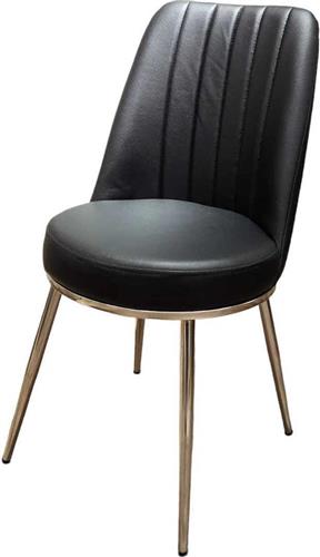 Fidelio Gold Καρέκλα Τραπεζαρίας με Επένδυση Δερματίνης Μαύρη 47x46x92cm FD-GOLD-BU