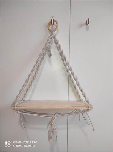 Fidelio Village 3 Macrame Ράφι Κρεμαστό Λευκό-Δρυς 40x60xcm FD-VLG3