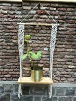 Fidelio Village1 Macrame Ράφι Κρεμαστό Λευκό-Δρυς 40x60xcm FD-VLG1