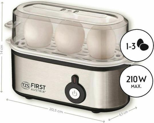 First Austria FA-5115-2 Βραστήρας Αυγών 3 Θέσεων 210W Ασημί