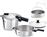 Fissler Vitaquick Premium Χύτρα Ταχύτητας Set Quattro 8lt και 4lt με Καλάθι Ατμού & Γυάλινο Καπάκι
