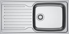 Franke Antea AZN 611-100/50 Ένθετος Νεροχύτης Inox Σατινέ Μ100xΠ50cm