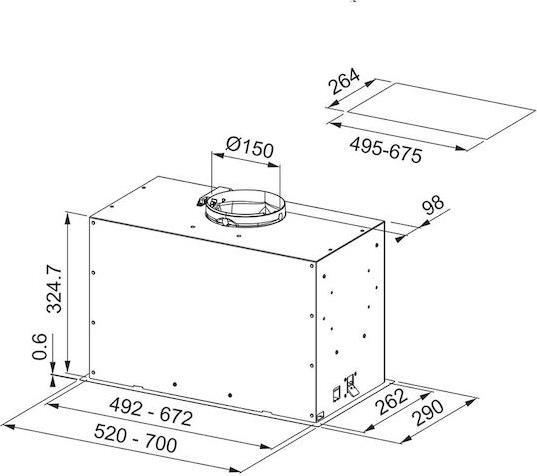 Franke FBFE WH MATT A52 New Box Μηχανισμός Απορρόφησης 52cm Matte White