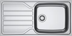 Franke Flash FLN 611-100/50 3 1/2' NWK LB REV NTH FRL Ένθετος Νεροχύτης Inox Σατινέ Μ100xΠ50cm Ασημί