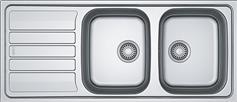 Franke Flash FLN 621-116/50 3 1/2' NWK REV NTH FRL Ένθετος Νεροχύτης Inox Σατινέ Μ116xΠ50cm