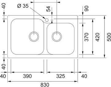Franke Kite Kid 620-39-33 Ένθετος Νεροχύτης από Συνθετικό Γρανίτη Μ83xΠ50cm Μαύρος 143.0653.613
