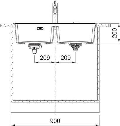 Franke Maris Centro 620-39-39 FTL Ένθετος Νεροχύτης από Συνθετικό Γρανίτη Μ86xΠ50cm Oatmeal