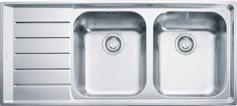 Franke Neptune NEX 621 ΡΑ Αριστερός Ένθετος Νεροχύτης Brushed Μ116xΠ51cm Inox