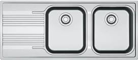 Franke Smart SRX 621-116 ΡΑ Αριστερός Ένθετος Νεροχύτης Brushed Μ116xΠ50cm Inox