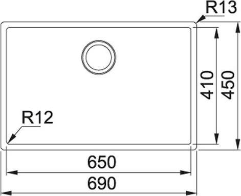 Franke Square ΒΧΧ 210 - 65 690 x 450 Inox