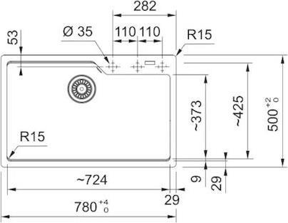 Franke Urban UBG 610-78 Ένθετος Νεροχύτης από Συνθετικό Γρανίτη Μ78xΠ50cm GSC Matte Black