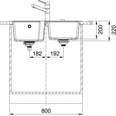 Franke Urban UBG 620-78 Ένθετος Νεροχύτης από Συνθετικό Γρανίτη Μ78xΠ50cm Beige