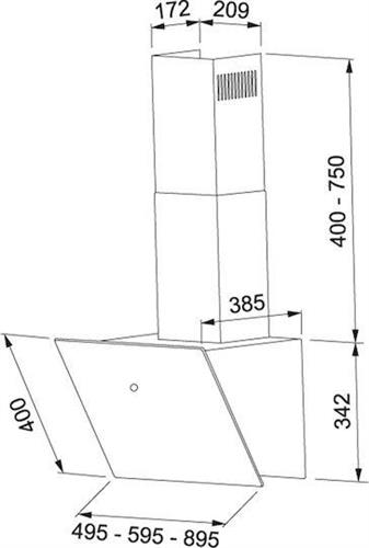 Franke Vertis FVT 905 WH A Απορροφητήρας Καμινάδα 90cm Λευκός