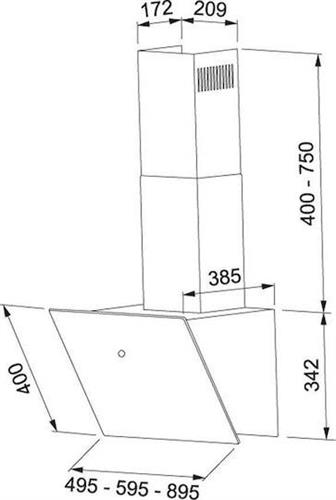 Franke Vertis FVT 905 WH A Απορροφητήρας Καμινάδα 90cm Λευκός