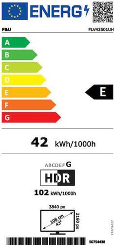 F&U FLV43501UH Smart Τηλεόραση 43