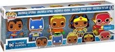 Funko Pop! Heroes: DC Super Heroes-Gingerbread Superman/Batman/Aquaman/Wonder Woman/Flash 5-Pack Special Edition Exclusive