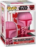Funko Pop! Star Wars-Valentines The Mandalorian with Grogu 498 Bobble-Head Special Edition Exclusive