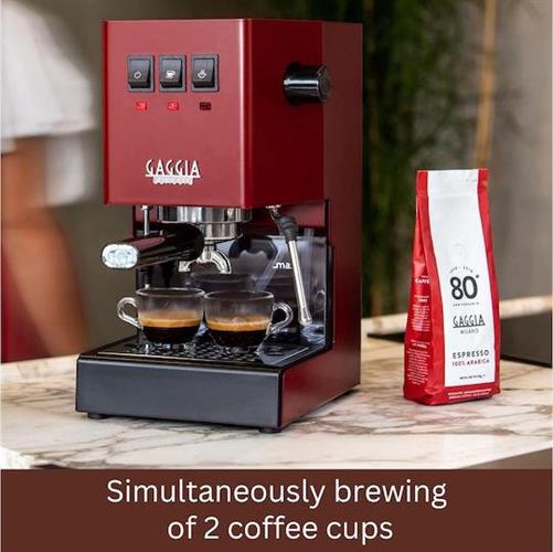 Gaggia New Classic Evo Ημιαυτόματη Μηχανή Espresso 1200W Πίεσης 15bar Κόκκινη