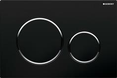Geberit Sigma 20 Πλακέτα για Καζανάκια Διπλής Λειτουργίας Μαύρη Γυαλιστερή 115.882.KM.1