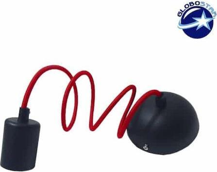 GloboStar Μοντέρνο Κρεμαστό Φωτιστικό Ανάρτηση με Ντουί E27 Μαύρο 90001