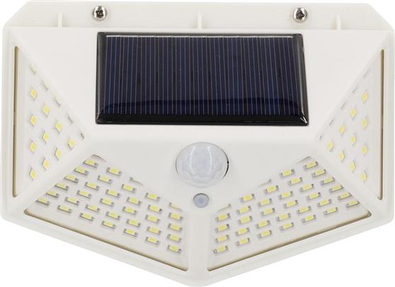 GloboStar Στεγανό Ηλιακό Φωτιστικό Επιτοίχιας Τοποθέτησης IP65 με Ανιχνευτή Κίνησης Λευκό 71498