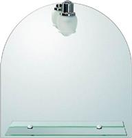 Gloria Conic Ημικυκλικός Καθρέπτης Μπάνιου με Ράφι & Υποδοχή Λαμπτήρα 50x50cm