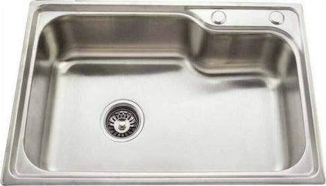 Gloria Dima Ένθετος Νεροχύτης Inox Σατινέ Μ58xΠ42cm Ασημί