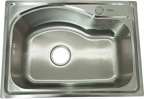 Gloria Dima Ένθετος Νεροχύτης Inox Σατινέ Μ58xΠ42cm Ασημί