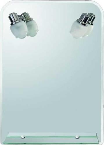 Gloria Malta Ορθογώνιος Καθρέπτης Μπάνιου με Ράφι & Υποδοχή Λαμπτήρα 50x70cm