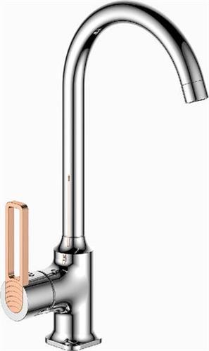 Gloria Valentina Ψηλή Μπαταρία Κουζίνας Πάγκου Chrome-Rose Gold 23-4056