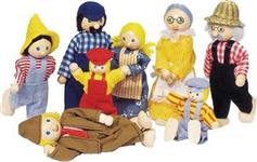 Goki Σετ Ξύλινες Κούκλες για Κουκλόσπιτο 