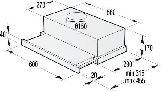 Gorenje BHP62CLI Συρόμενος Απορροφητήρας 60cm Μπεζ