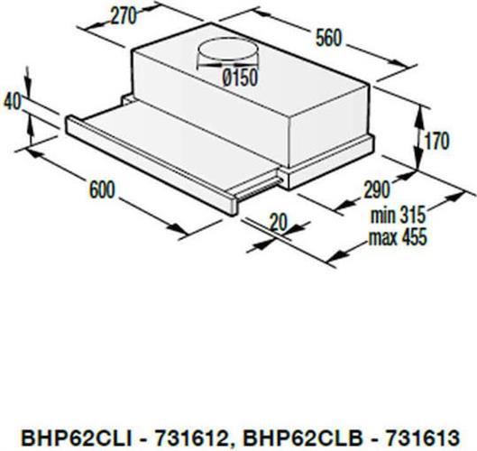Gorenje BHP62CLI Συρόμενος Απορροφητήρας 60cm Μπεζ